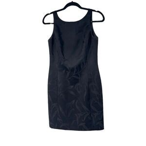 Isabel Ardee Little Black Dress Matte Floral Print Sz 4 Women’s